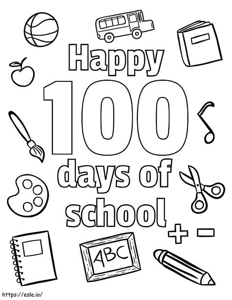 Free 100th Day Of School Printable Coloring Page