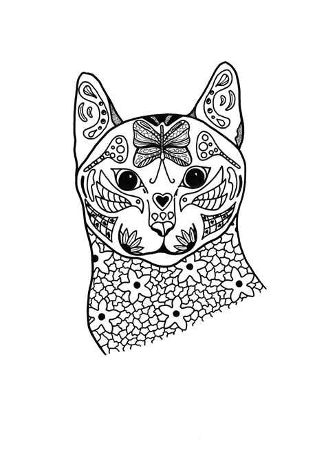 Cartoon cat coloring page for kid isolated on white. Springtime Cat Coloring Page | FaveCrafts.com