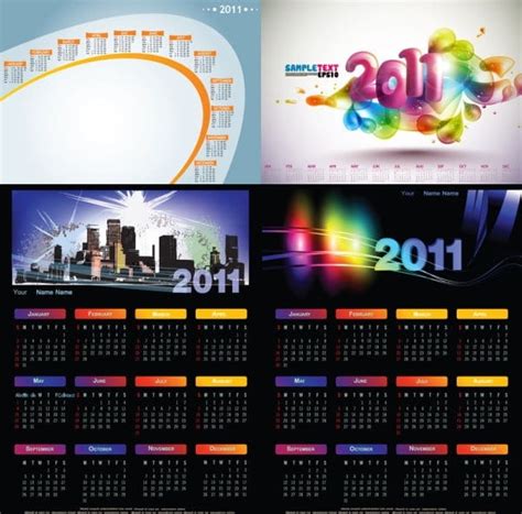 Beautiful 2011 Calendar Template Vector Eps Uidownload