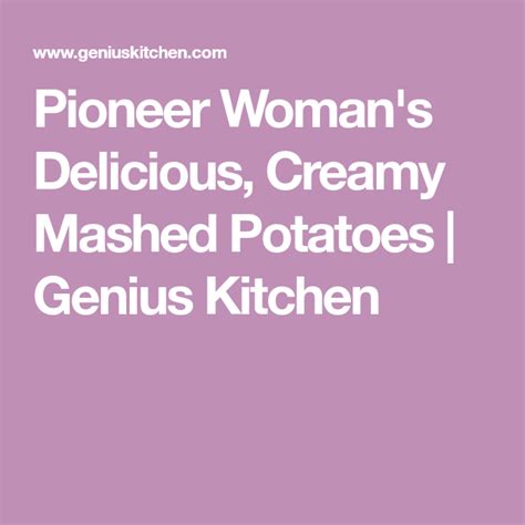 See more ideas about pioneer woman mashed potatoes, recipes, cooking recipes. Pioneer Woman's Delicious, Creamy Mashed Potatoes | Food ...