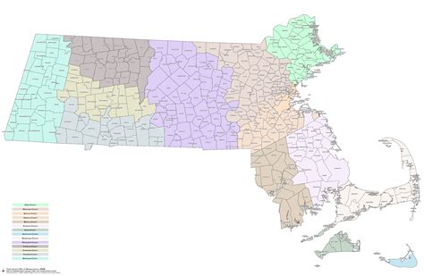 Massachusetts Map With Town Boundaries