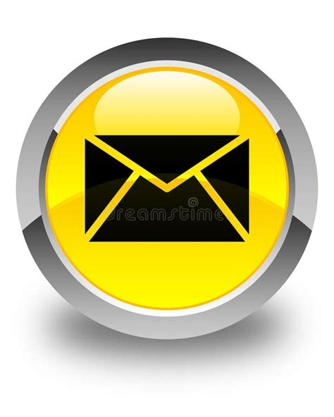 Email Icon Glossy Yellow Round Button Stock Illustration Illustration
