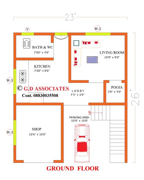 700 Sq Ft 23 X 28 House Plan Design