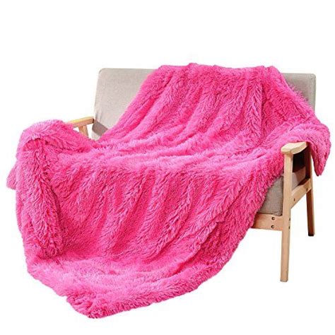 Decosy Super Soft Faux Fur Throw Blanket Hot Pink 50x 60 2899 Couch Throw Blanket Hot