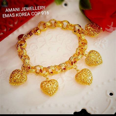 Fashion style gelang tangan emas 916 tulen dan bajet. Gelang tangan Love candy 💥 cop 916 persis ori 🎀 Emas korea ...