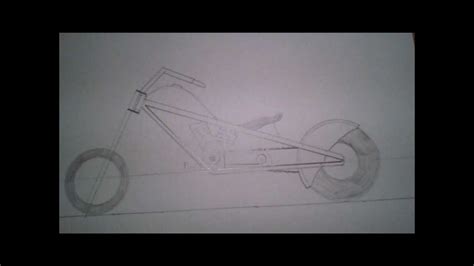 How To Draw A Chopper Motorcycle Step By Step Youtube