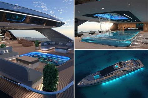 Mind Blowing Superyacht With Its Own Waterfall And Pool Aquarium