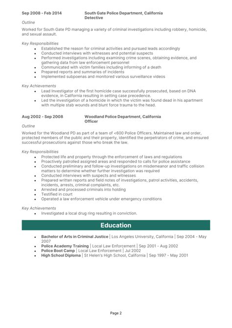 Homicide Detective Resume Example Guide And Template