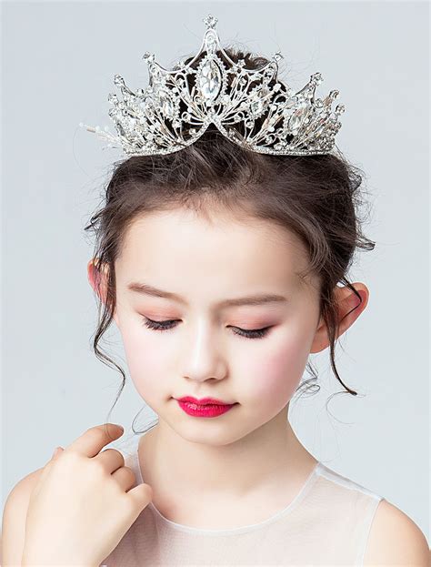 Flower Girl Tiara Crown Headpieces Rhinestone Kids Hair Accessories