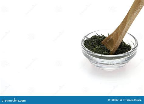 Roasted Japanese Tea Leaves In A White Back Ground Stock Photo Image