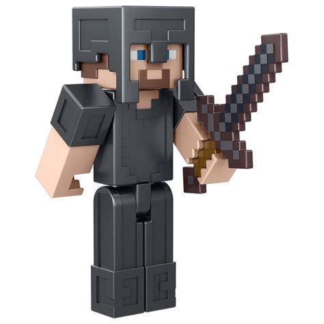 Minecraft 8cm Figure Steve In Netherite Armour Smyths Toys Uk