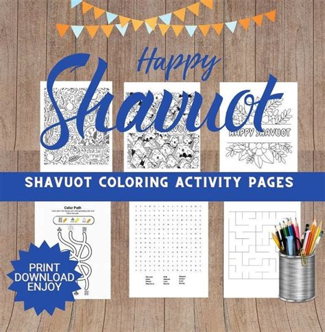 Shavuot Activity Coloring Printable Jewish Coloring Pages Etsy