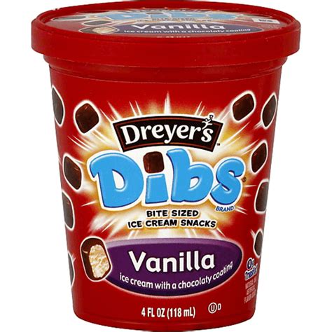 Edys Dibs Bite Size Ice Cream Snacks Vanilla Ice Cream With Chocolaty
