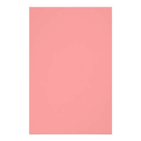 Plain Coral Pink Background Stationery Paper Zazzle