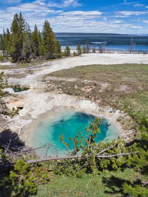 West Thumb Geyser Basin In Yellowstone National Park Stock Photo