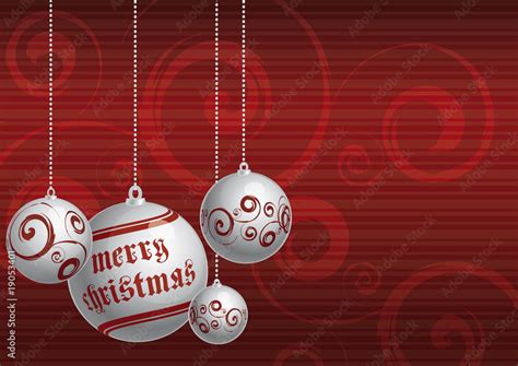 Merry Christmas Red Card Vector In Cmyk Stock Vector Adobe Stock
