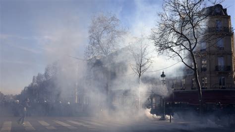 Paris Police Fire Tear Gas To Disperse Banned Virus Protest
