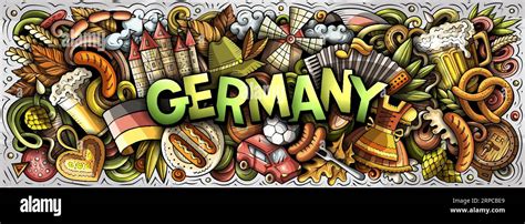 Vector Illustration With Germany Theme Doodles Vibrant And Eye