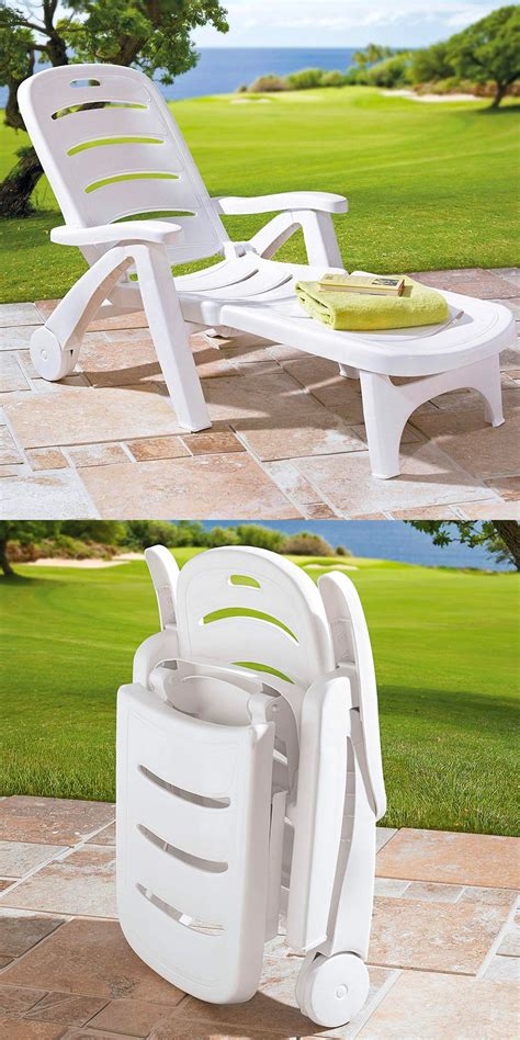 Shop online or in store. White-Resin-Folding-Outdoor-Chaise-Lounge-With-Wheels ...