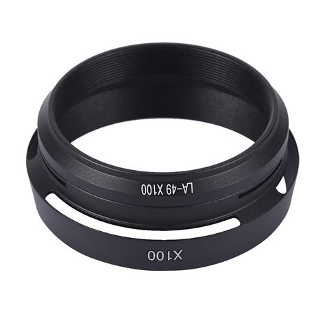 49mm Metal Vented Lens Hood For Fujifilm X100 Black