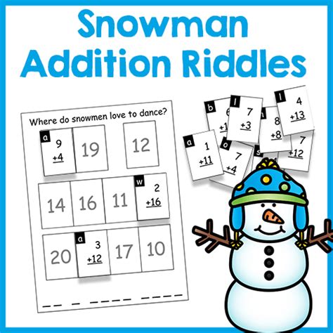 Snowman Addition Riddles → Royal Baloo