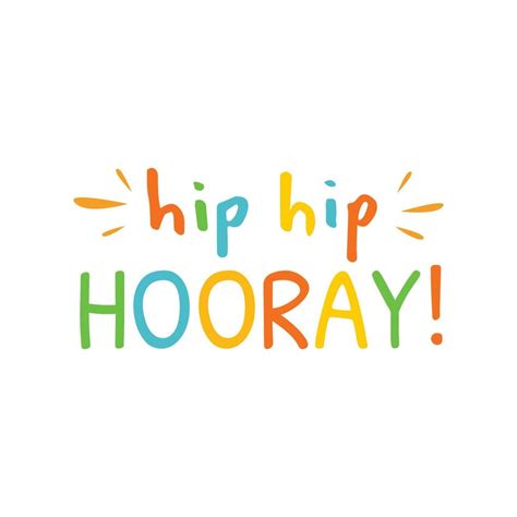 Hip Hip Hooray Celebration Happy Text Icon Label Icon Design Vector