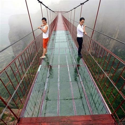 Terrifying Glass Bottomed Bridge Opens In China Amusing Planet