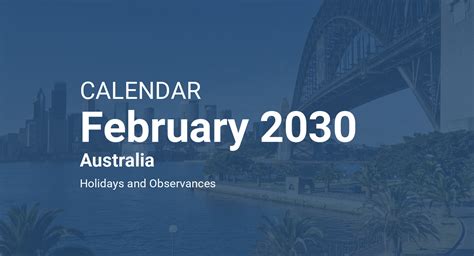 February 2030 Calendar Australia
