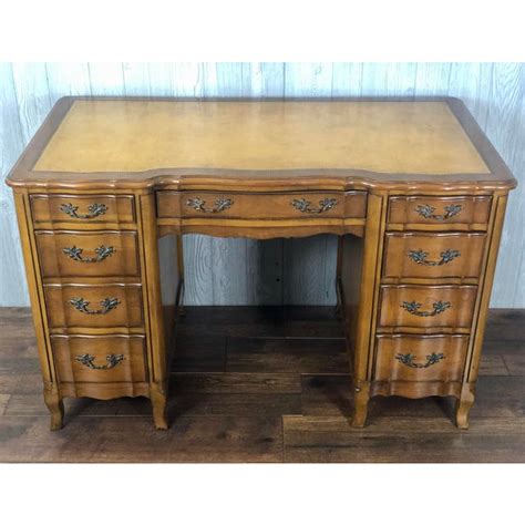 Vintage Sligh Leather Top French Provincial Writing Desk Chairish