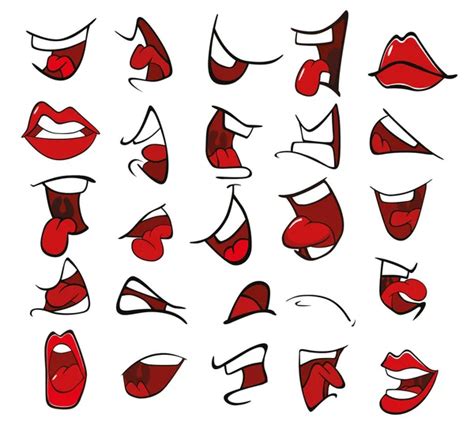 Set Of Mouths Cartoon — Stock Vector © Liusaart 66301605