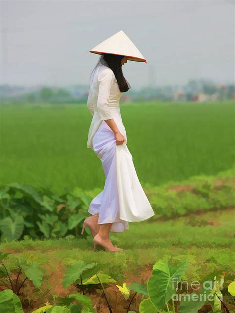 Ao Dai Woman Vietnamese Woman Digital Art By Chuck Kuhn