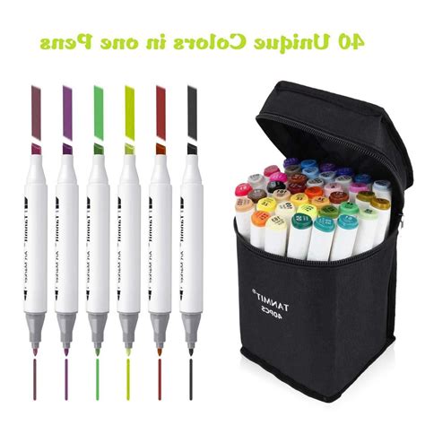 Tanmit 40 Color Dual Tips Art Markers Permanent