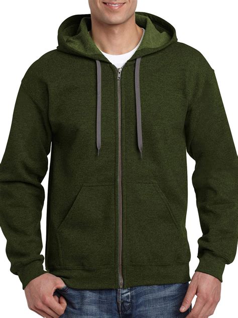 Gildan Big Mens Vintage Full Zip Hooded Sweatshirt 2xl