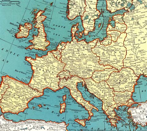 Map Of Europe In 1939 A Map Of Europe Countries