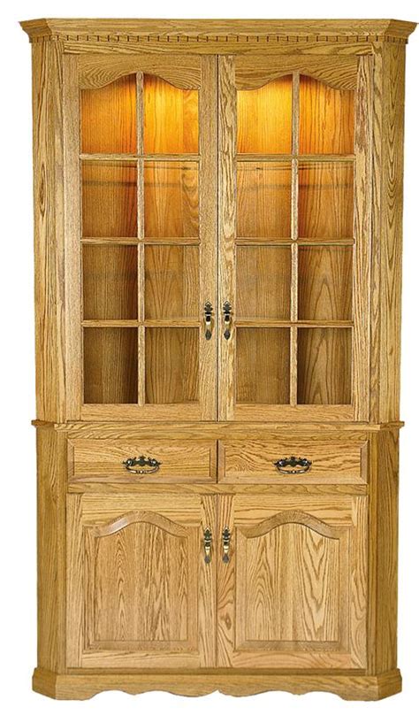 Full Door Corner Dining Hutch Cabinet From Dutchcrafters Amish