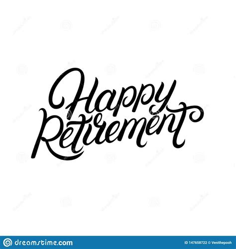 Happy Retirement Hand Written Lettering Stock Vector With Retirement