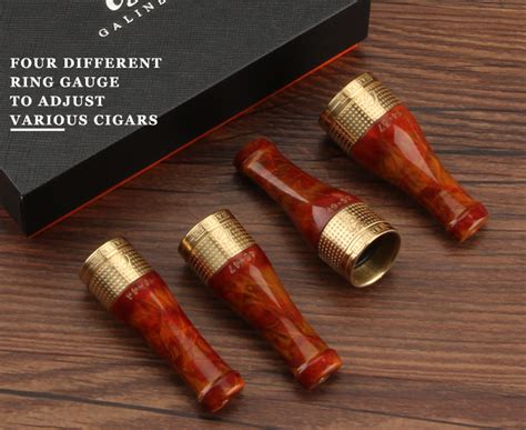 Galiner Red Pure Copper Resin Cigar Pipe Holder Nozzle 4