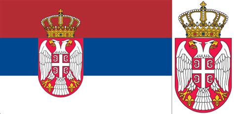The serbian flag is a horizontal tricolour with the coat of arms left from the middle. flag of Serbia | Britannica.com