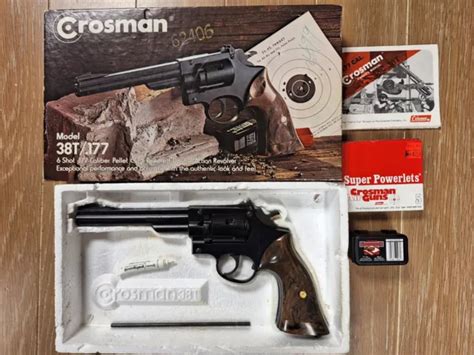 Crosman Vintage Model 38t Co2 177 Caliber Pellet 6 Shot Revolver