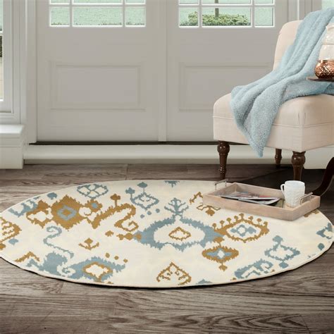 Round Area Rug 5 Foot Stain Resistant Circle Rug With Various Designs