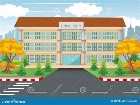 College Building Vector Modern University Academy Isolated Flat