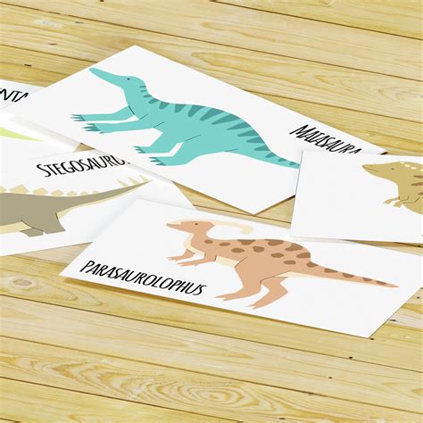 Dinosaur Flash Cardsdinosaur Carddinosaur Flashcards Etsy