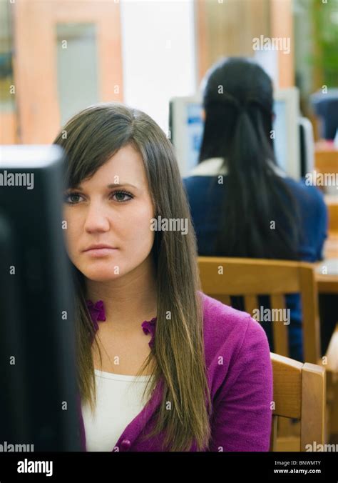 College Students Working In Library Stock Photo Alamy