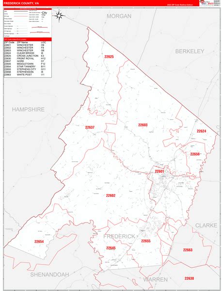 Frederick County Wall Map Premium Style