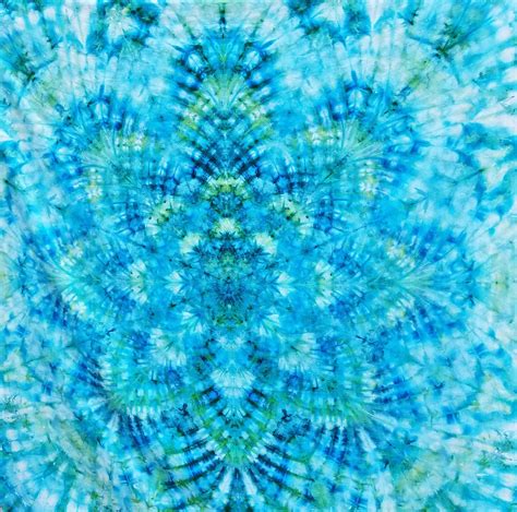 Tie Dye Tapestry 60 Square Ice Dye Mandala Hemp Cotton Blend