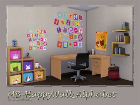 The Sims Resource Happy Wall Alphabet By Matomibotaki Sims 4 Downloads