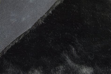 black mink faux fur fabric by the metre 6005 black