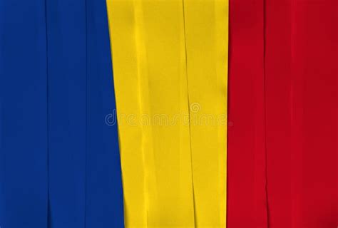 Colorful Ribbon As Romania National Flag Tricolor Of Blue Yellow And