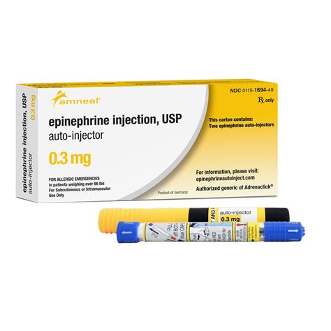 Epinephrine 03 Mg Injection Prefilled Auto Injector 03 Ml Ndc