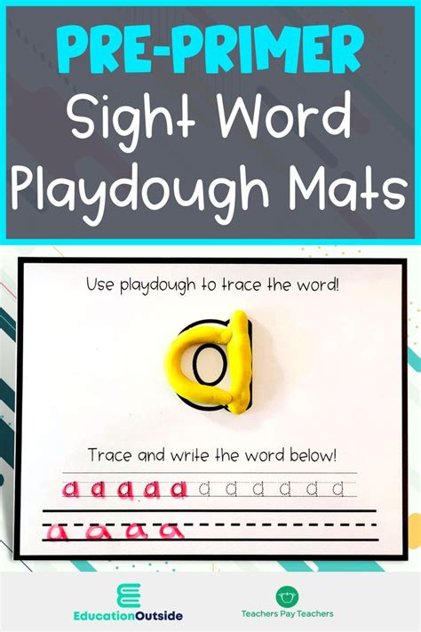 Dolch Pre Primer Sight Word Playdough Mats Printable Set Pre Primer